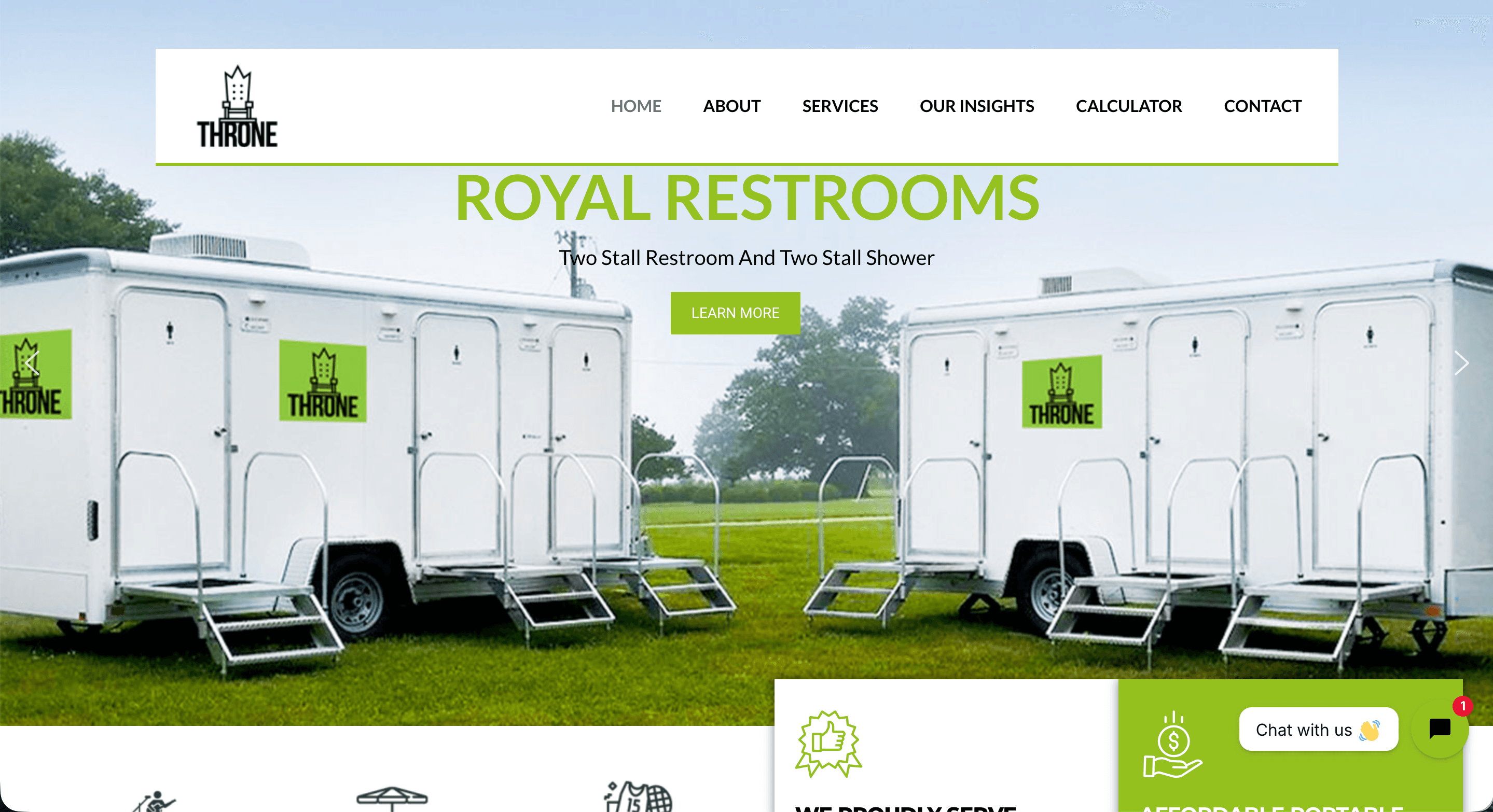 Throne Porta Potties — Sanitation Rentals