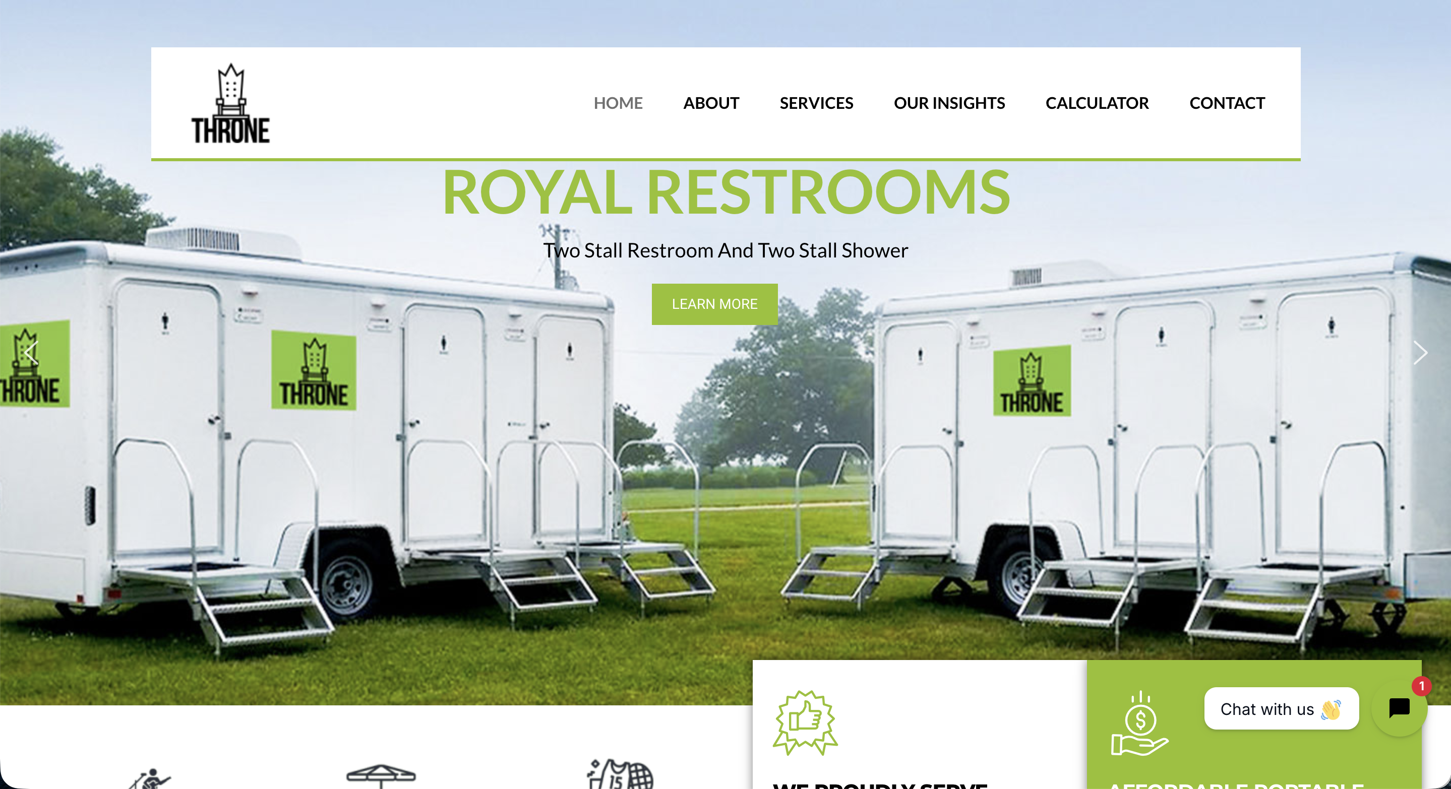 Throne Porta Potties - Sanitation Rentals