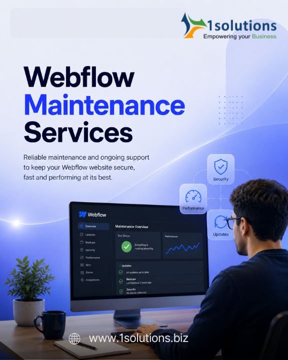 1Solutions Webflow maintenance dashboard overview
